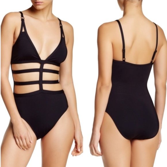 Kenneth Cole L Tummy Toner Caged One Piece … - Picture 1 of 8